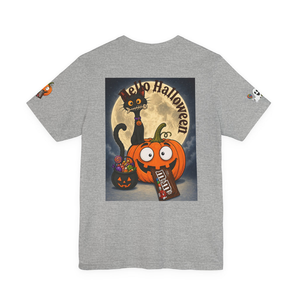 Halloween Cat & Pumpkin Tee — "Trick or Treat" Graphic T-Shirt