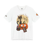 Halloween Cat & Pumpkin Tee — "Trick or Treat" Graphic T-Shirt