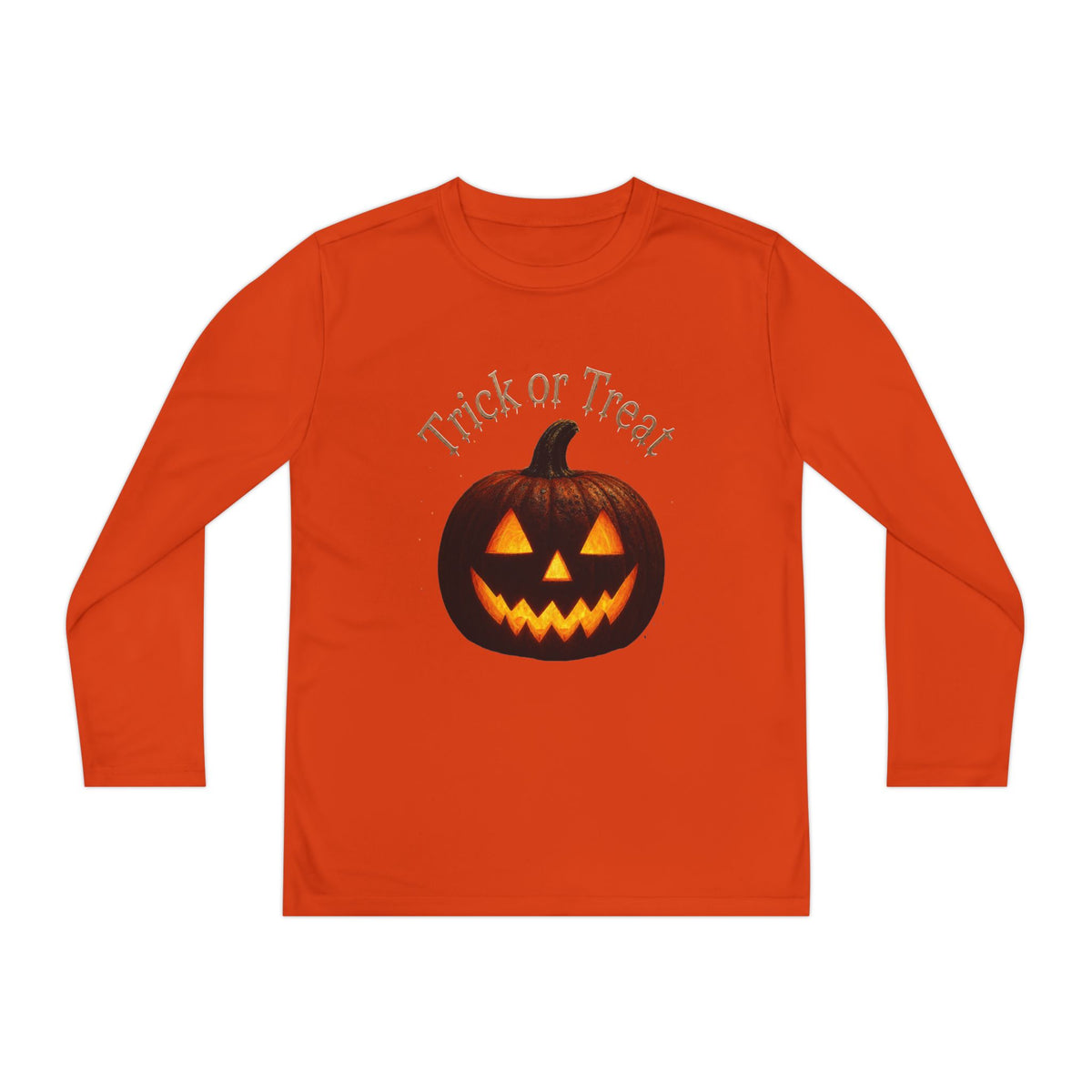 Youth Halloween Pumpkin Long Sleeve Tee - "Trick or Treat"