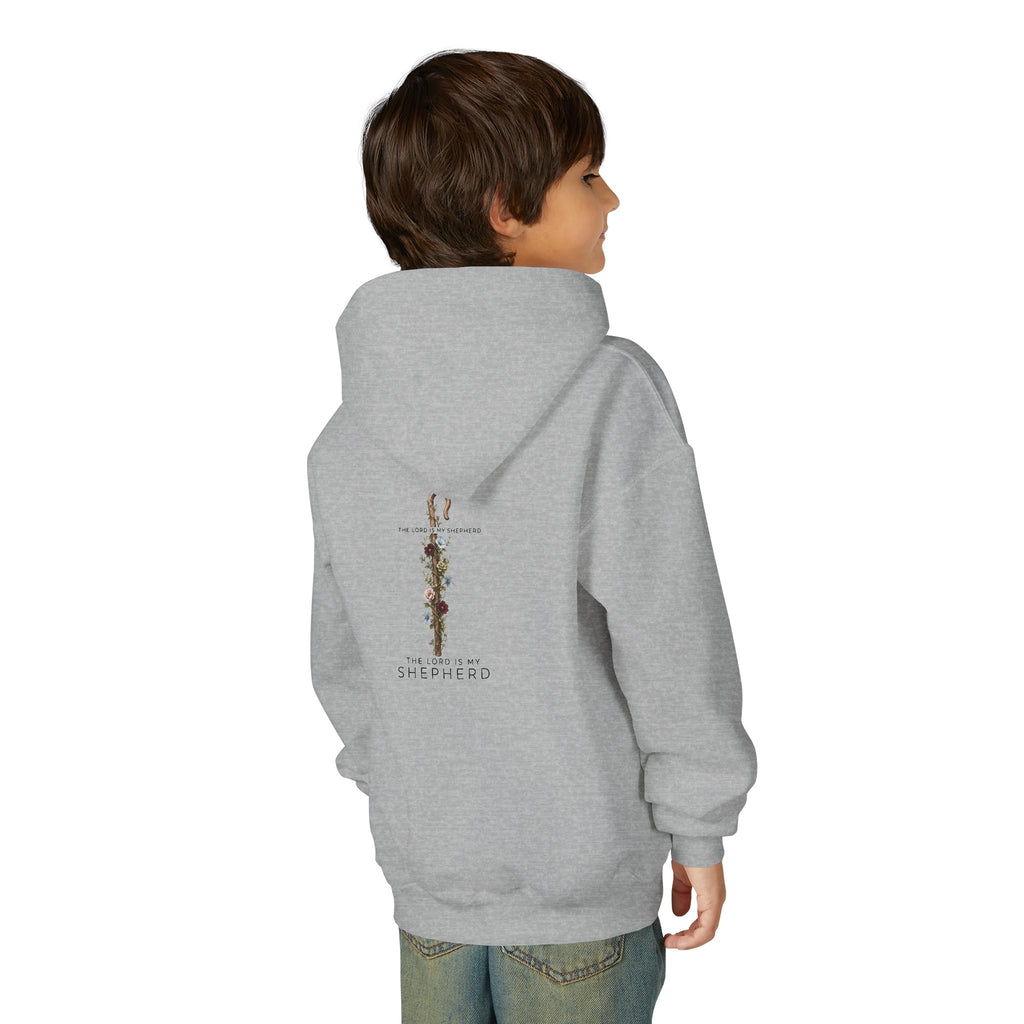 "The Lord Is My Shepherd" -Youth Heavy Blend Hooded Sweatshirt