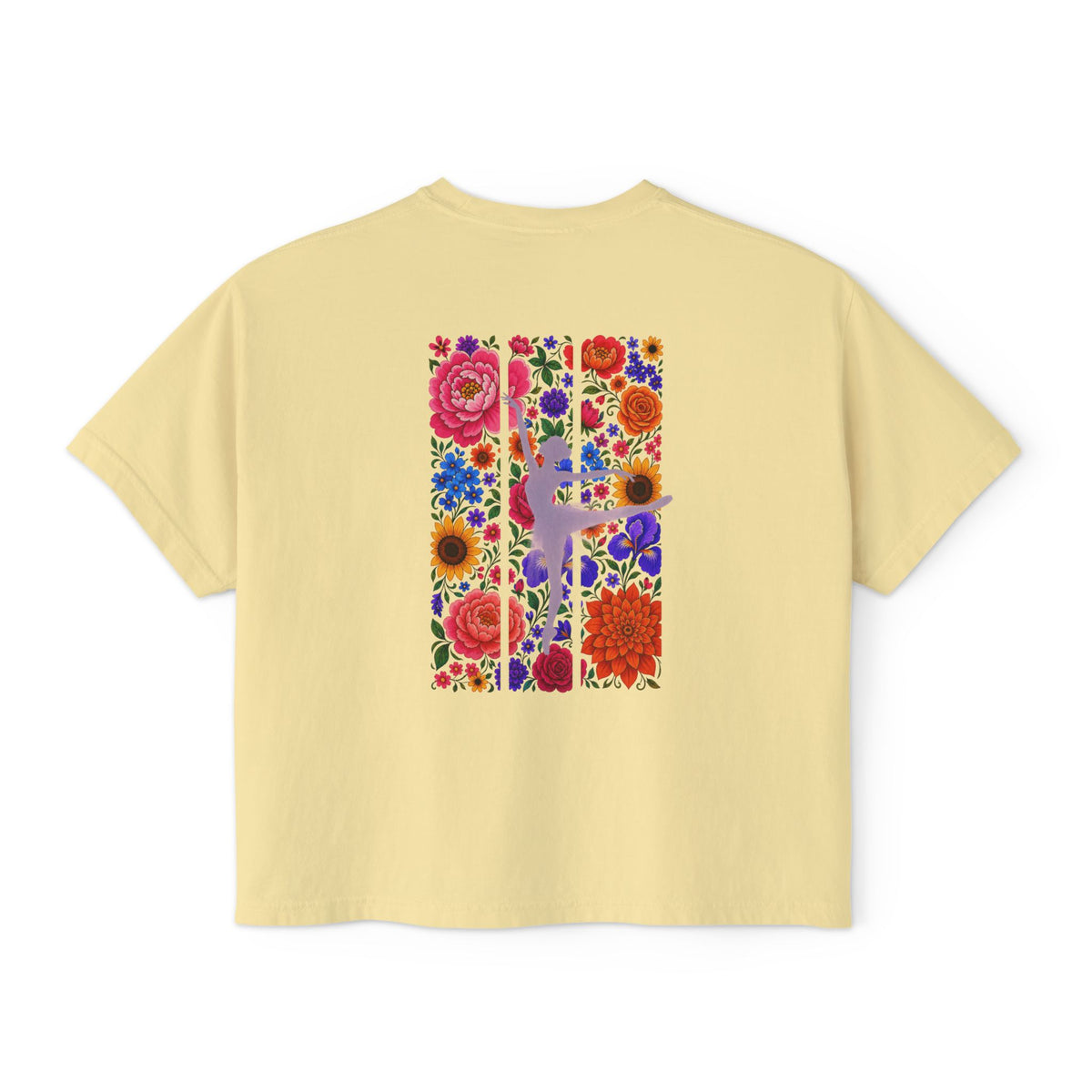 Floral Ballet Dancer Tee | Boxy Crop Shirt