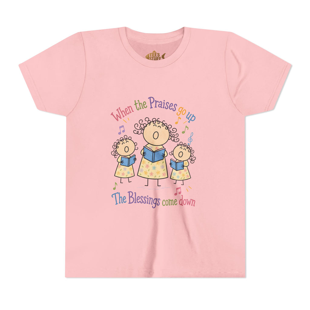 Youth Tee - 'When the Praises Go Up, The Blessings Come Down' Kids Choir Graphic