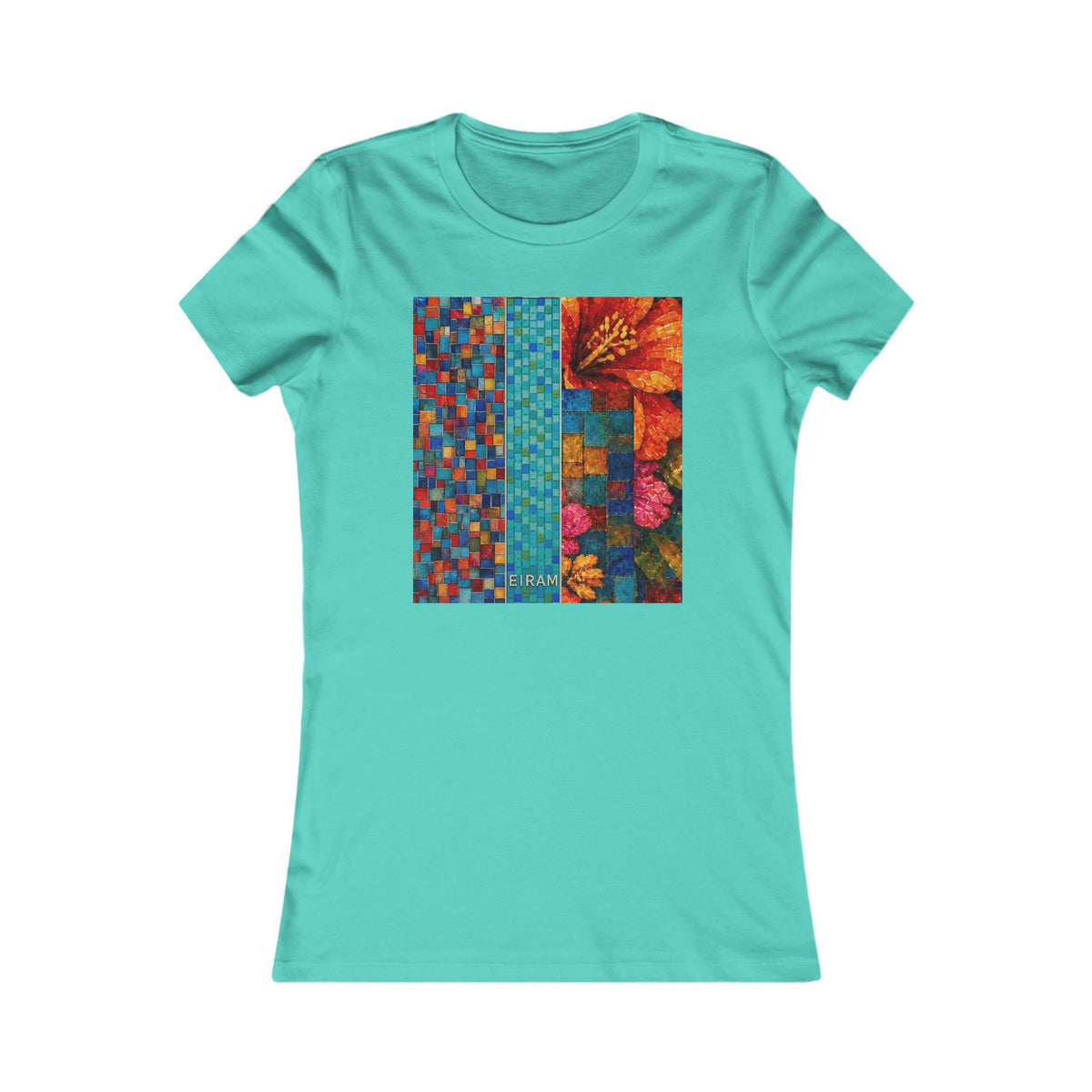 Women's Floral Patchwork Tee — Colorful Quilted Art Graphic Shirt