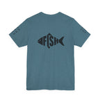 Fish Graphic Tee — 'FISH' Silhouette Fishing Shirt