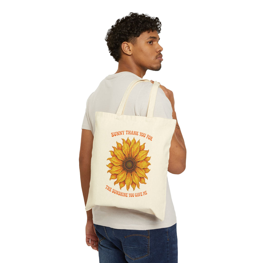 Sunflower 'Thank You for the Sunshine' Cotton Canvas Tote