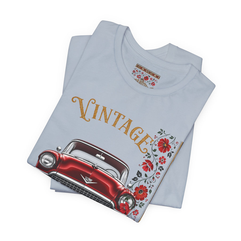 Vintage Classic Car Floral Graphic T-Shirt