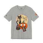 Halloween Cat & Pumpkin Tee — "Trick or Treat" Graphic T-Shirt