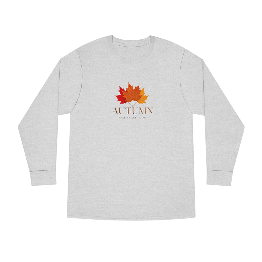 Autumn Leaves Long Sleeve Tee — 'AUTUMN' Maple Graphic Cozy Fall Shirt