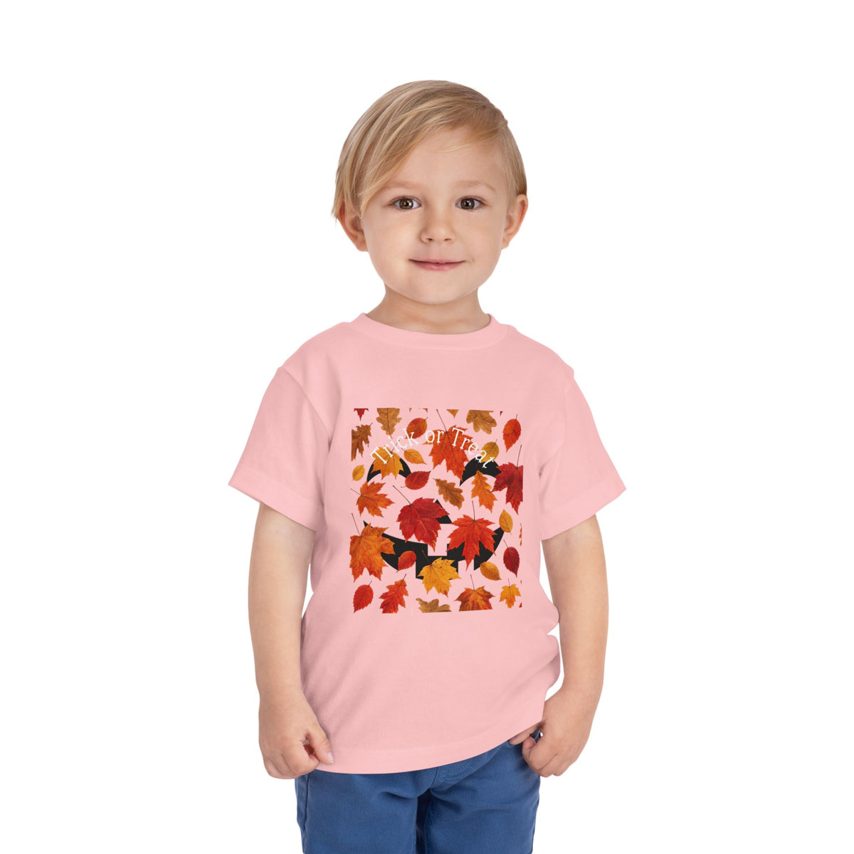 Toddler Halloween Pumpkin and Autumn Leaves Tee