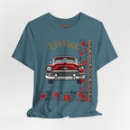 Vintage Classic Car Floral Graphic T-Shirt