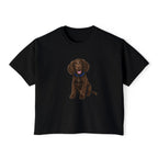 Women's Boxy Tee — Brown Spaniel Dog Graphic T‑Shirt