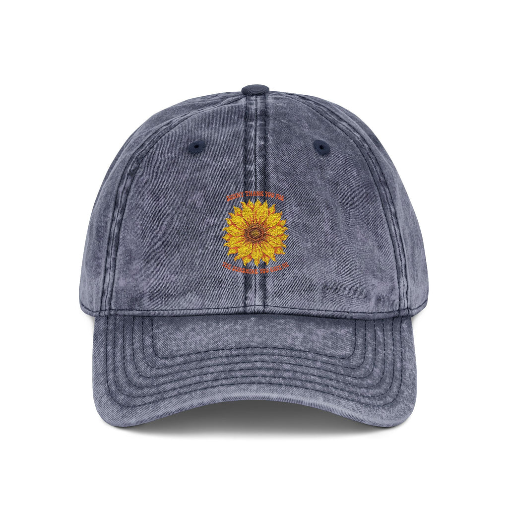 Sunflower Embroidered Vintage Cap
