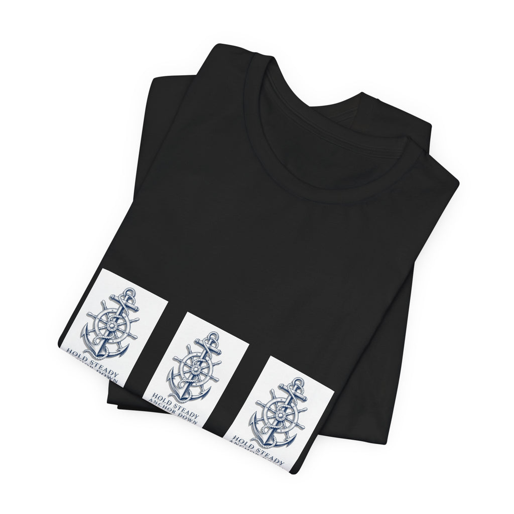 Nautical Anchor Trio T-Shirt — Vintage Navy Boat Crew Graphic Tee