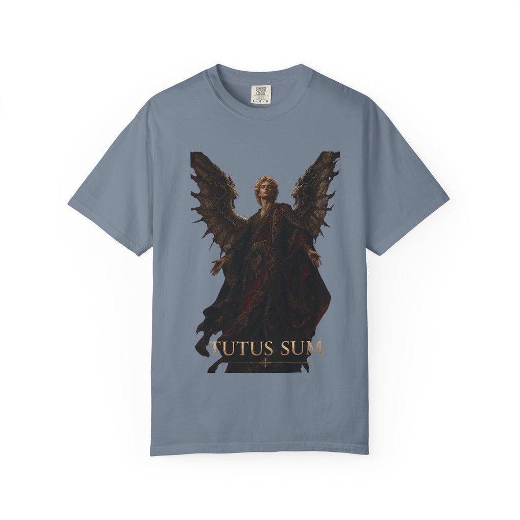Guardian Angel -Faith- Graphic T‑Shirt — 'Tutus Sum' Cross Tee