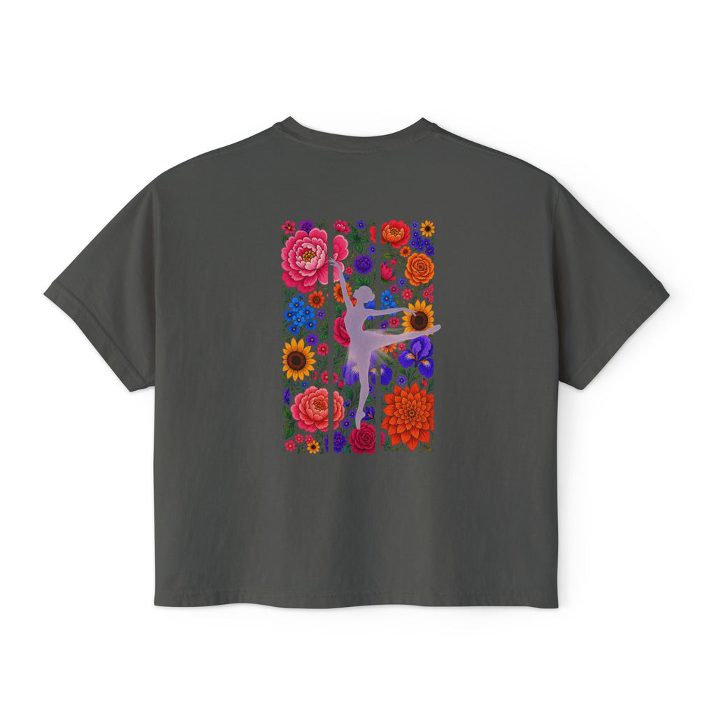 Floral Ballet Dancer Tee | Boxy Crop Shirt