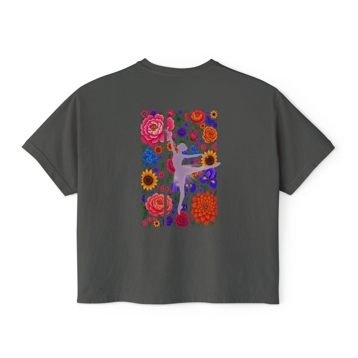 Floral Ballet Dancer Tee | Boxy Crop Shirt