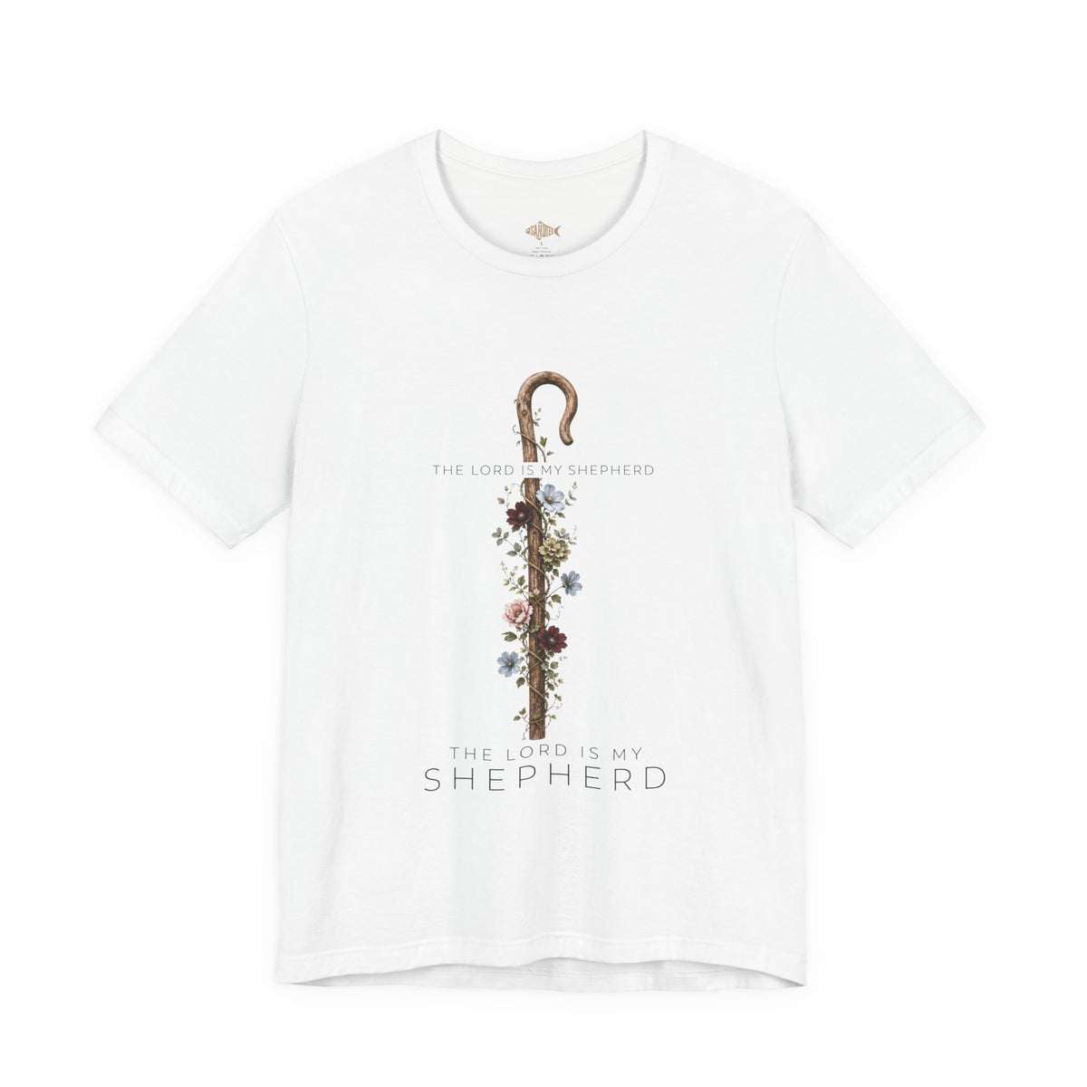 Shepherd Floral Staff T‑Shirt — 'The Lord Is My Shepherd' Faith Tee