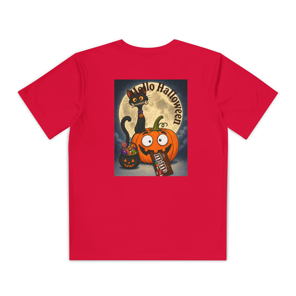Kids Halloween Trick or Treat T-Shirt — Cute Pumpkin, Ghost & Black Cat Design