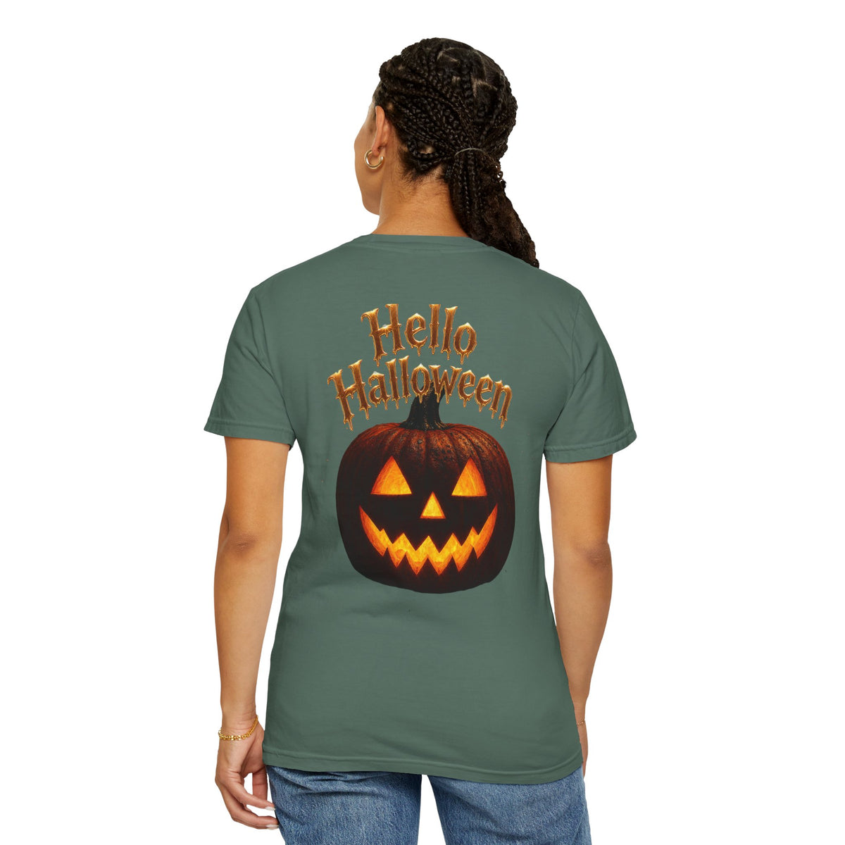Halloween T-Shirt — "Halloween It's Here" & Jack-O'-Lantern Pumpkin Graphic