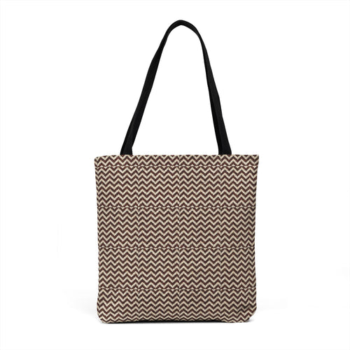 Brown & Cream Chevron woven Toe Bag