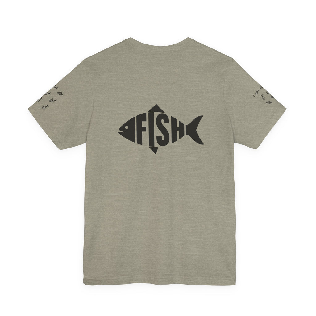 Fish Graphic Tee — 'FISH' Silhouette Fishing Shirt