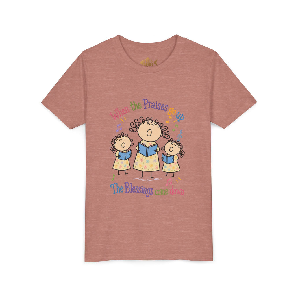 Youth Tee - 'When the Praises Go Up, The Blessings Come Down' Kids Choir Graphic