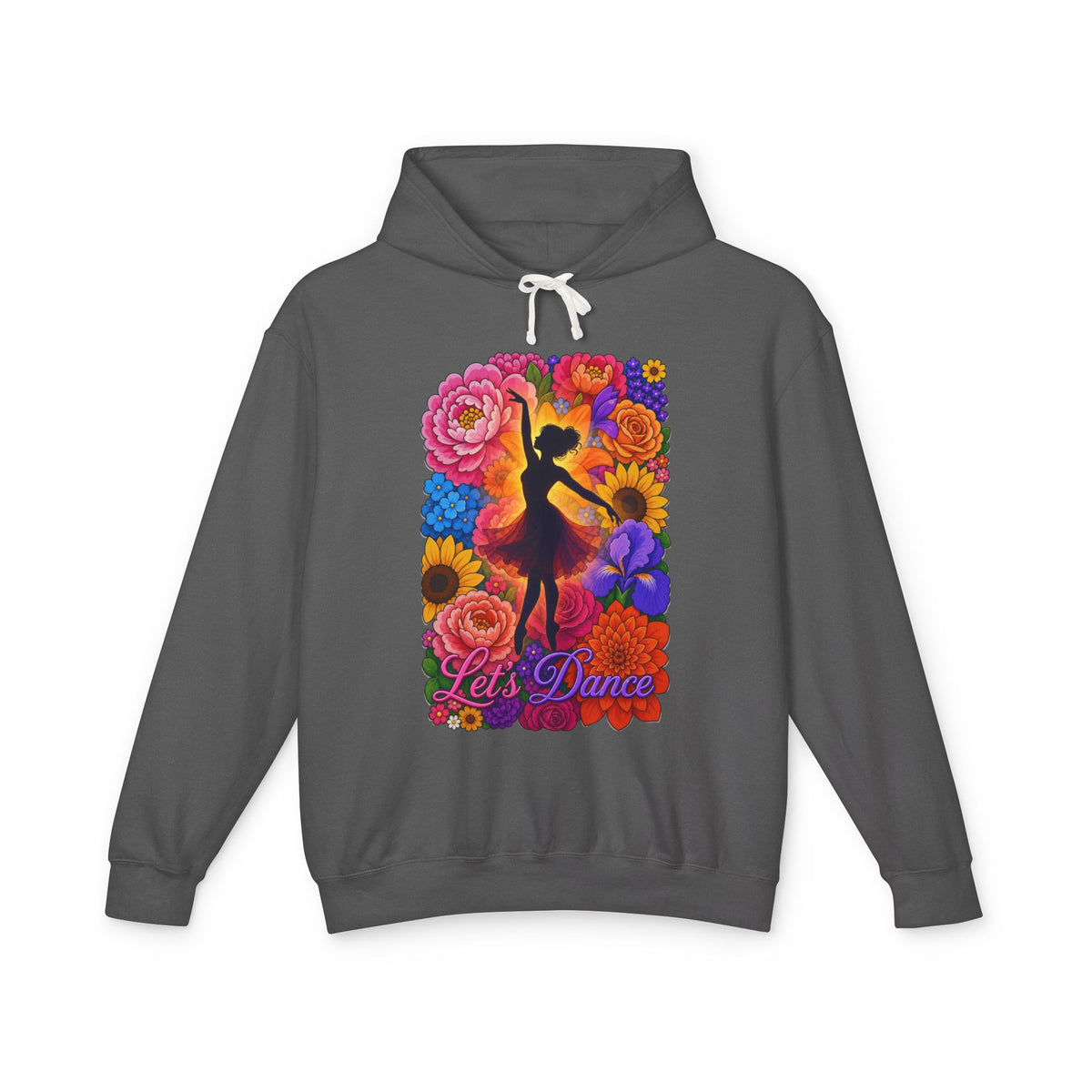 Ballerina flower - Ballet Floral Hoodie — 'Let's Dance' Lightweight Dance Sweatshirt