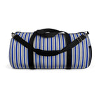 Striped Blue Travel Duffel Bag – Lightweight Beach & Gym Weekender