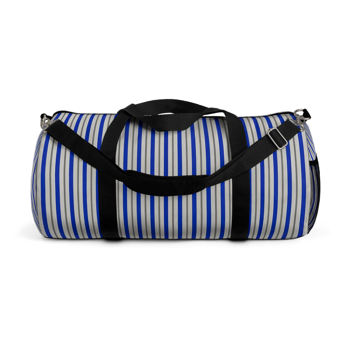Striped Blue Travel Duffel Bag – Lightweight Beach & Gym Weekender