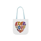 Love Heart Canvas Tote Bag — Colorful Retro ‘LOVE’ Design