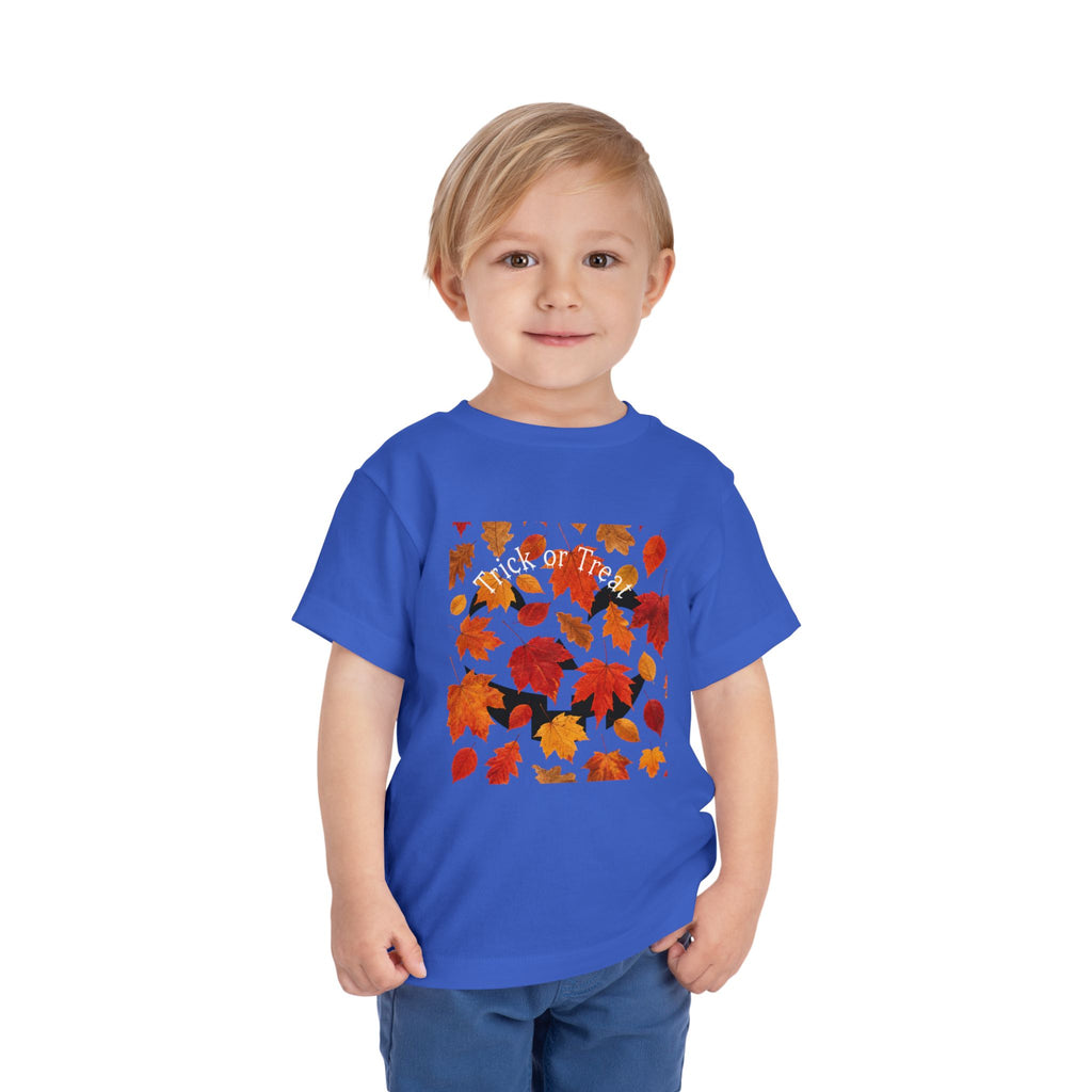 Toddler Halloween Pumpkin and Autumn Leaves Tee