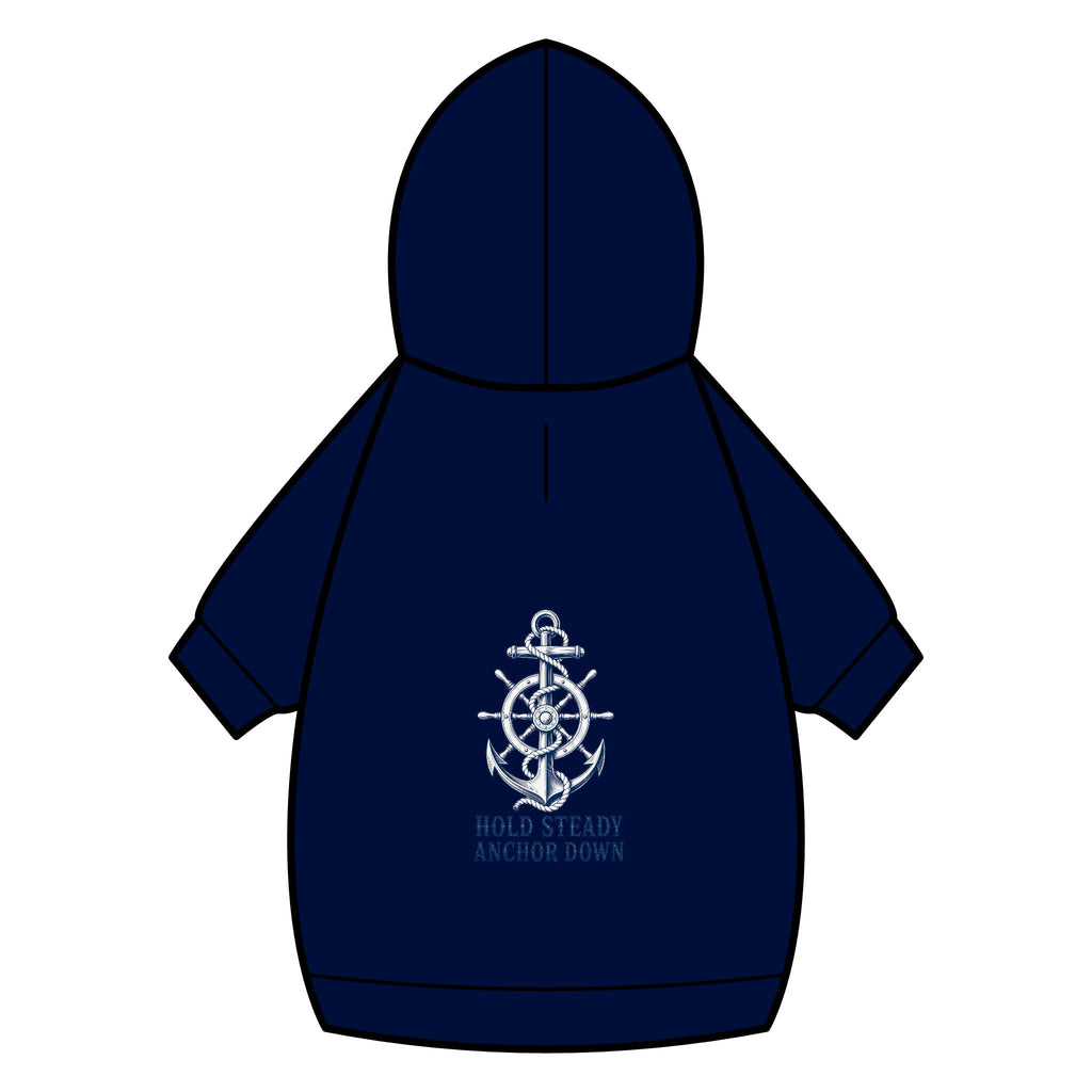 Pet Hoodie — Nautical Anchor "Hold Steady Anchor Down"