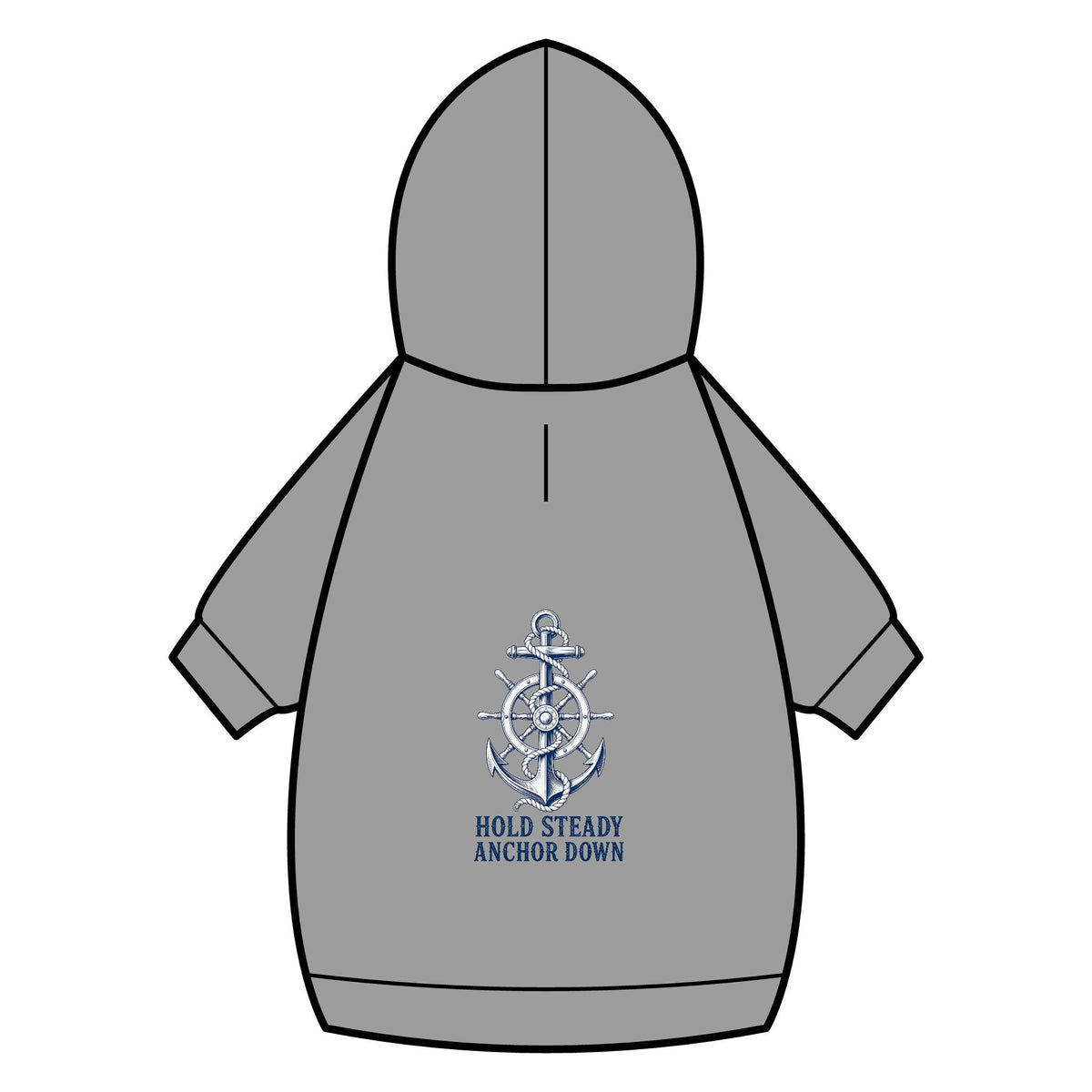 Pet Hoodie — Nautical Anchor "Hold Steady Anchor Down"