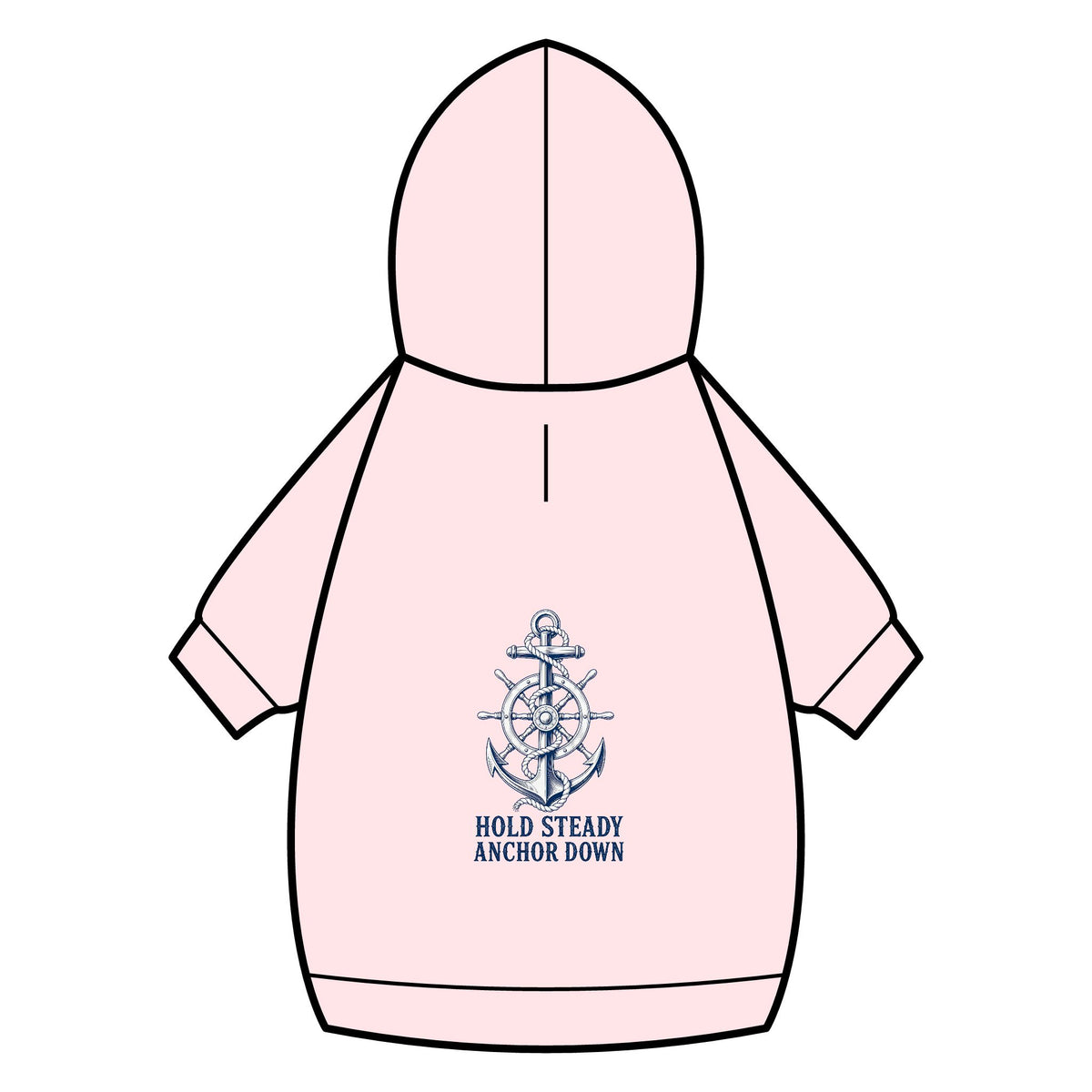 Pet Hoodie — Nautical Anchor "Hold Steady Anchor Down"