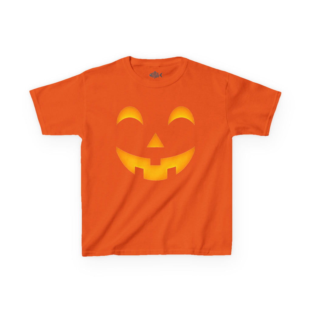 Kids Halloween Pumpkin Face Tee — Cute Jack-O'-Lantern T-Shirt for Children