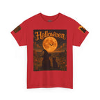 Halloween Graphic Tee — "It's Halloween" Witch & Cat Moon Design