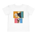 Toddler Cat Portrait Tee — Color Block Kittens Short Sleeve