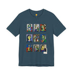 Picasso Portrait Grid T‑Shirt — Colorful Cubist Faces Art Tee