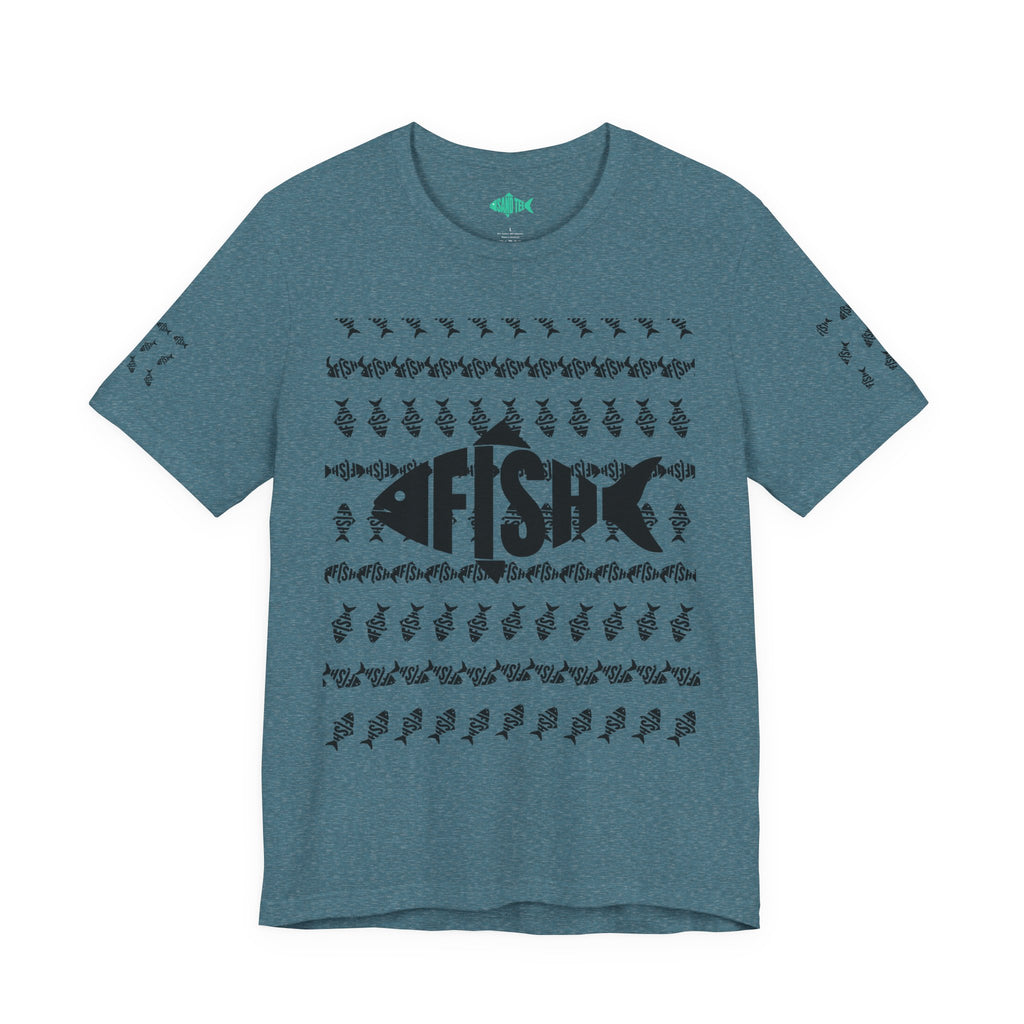 Fish Graphic Tee — 'FISH' Silhouette Fishing Shirt