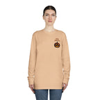 Halloween Cat Long Sleeve Tee — 'Hello Halloween' Jack-O'-Lantern Graphic