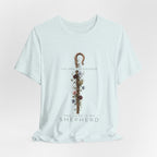 Shepherd Floral Staff T‑Shirt — 'The Lord Is My Shepherd' Faith Tee