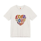 Love Heart Graphic Tee — Retro Psychedelic 'Love' Design
