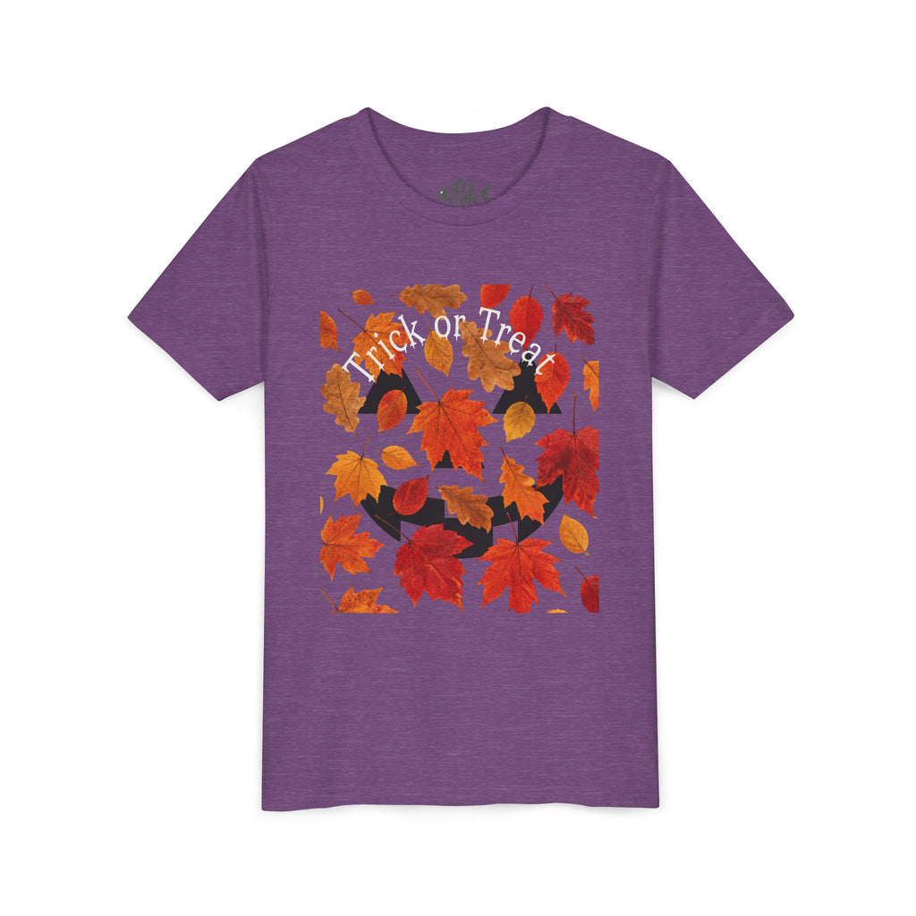Youth Autumn Falling Leaves Short Sleeve Tee