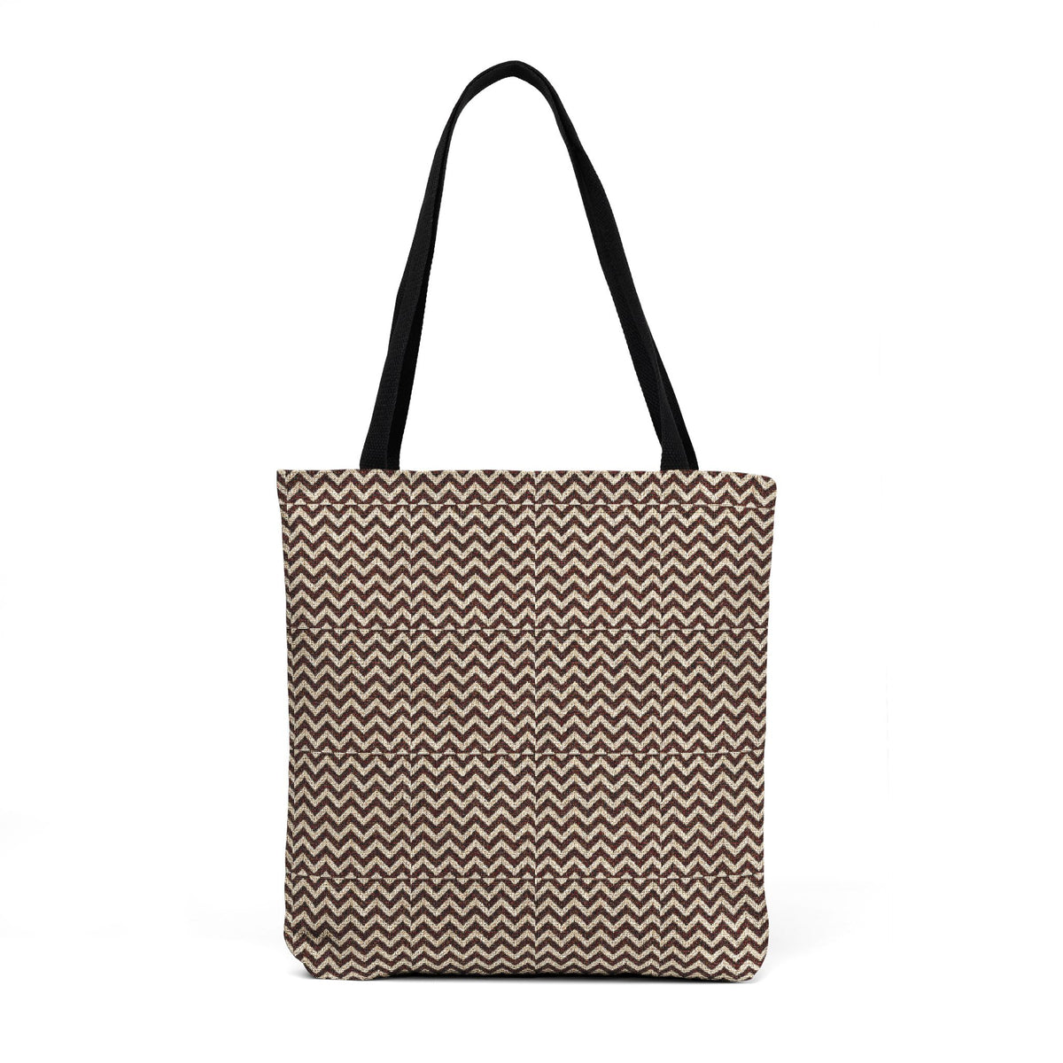 Brown & Cream Chevron woven Toe Bag