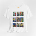 Picasso Portrait Grid T‑Shirt — Colorful Cubist Faces Art Tee