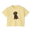Women's Boxy Tee — Brown Spaniel Dog Graphic T‑Shirt