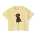Women's Boxy Tee — Brown Spaniel Dog Graphic T‑Shirt