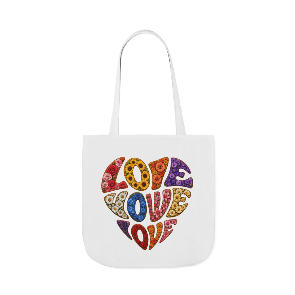 Love Heart Canvas Tote Bag — Colorful Retro ‘LOVE’ Design