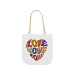Love Heart Canvas Tote Bag — Colorful Retro ‘LOVE’ Design