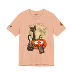Halloween Cat & Pumpkin Tee — "Trick or Treat" Graphic T-Shirt